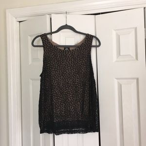 Black shimmer polka dot tank